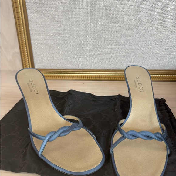 Gucci Women's Blue and Tan Sandals - Picture 1 of 5